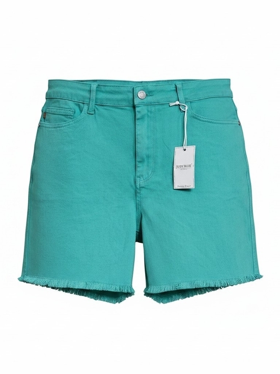 Judy Blue Pants - Judy Blue Teal Mid-Rise Garment Dyed Cotton Shorts